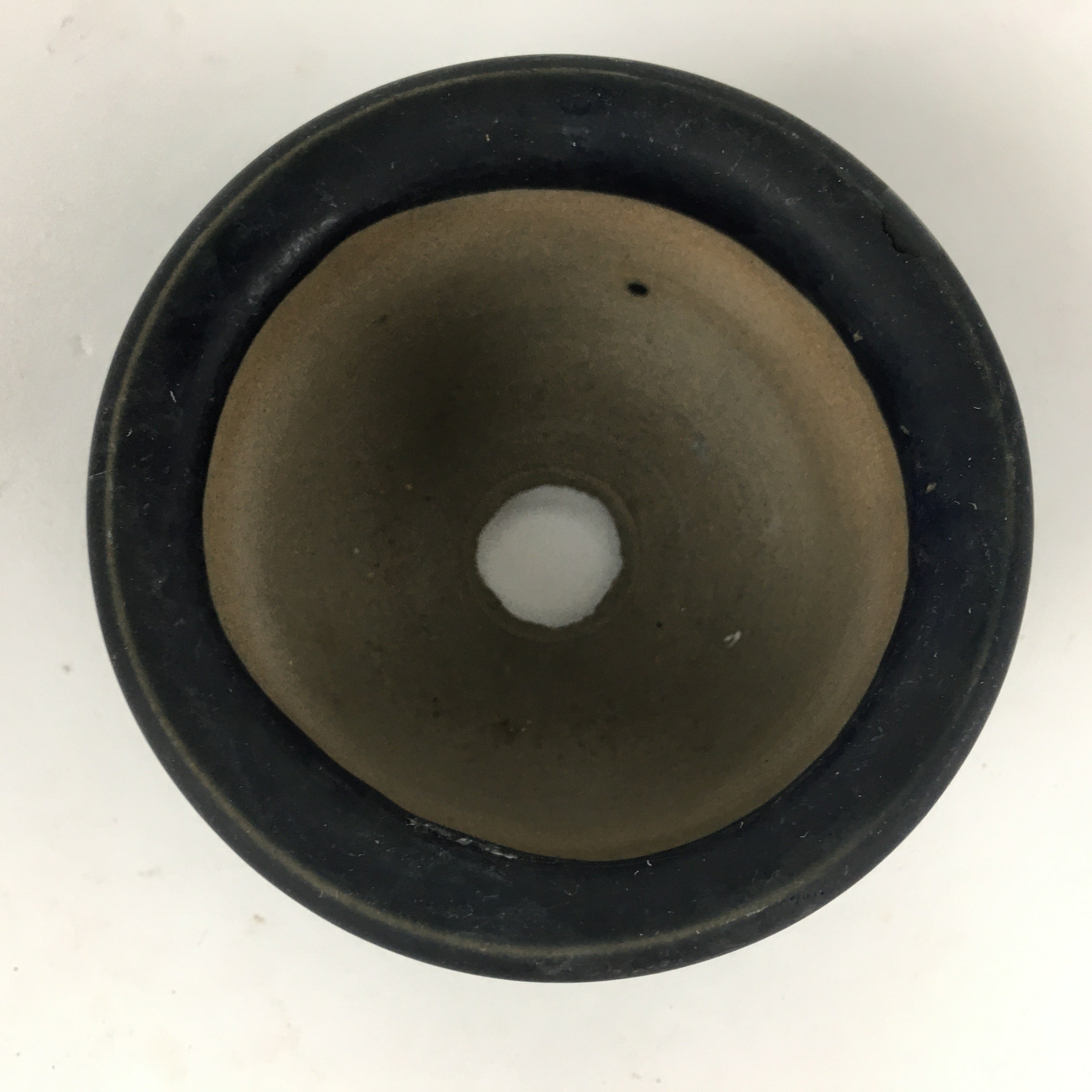Japanese Ceramic Small Bonsai Pot Vtg Pottery House Plant Flower Pot Blue PP874