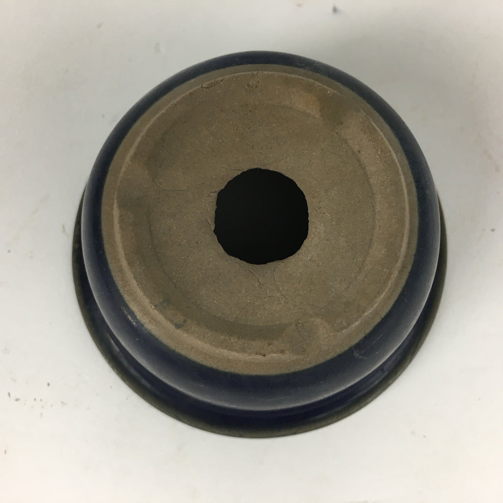 Japanese Ceramic Small Bonsai Pot Vtg Pottery House Plant Flower Pot Blue PP874