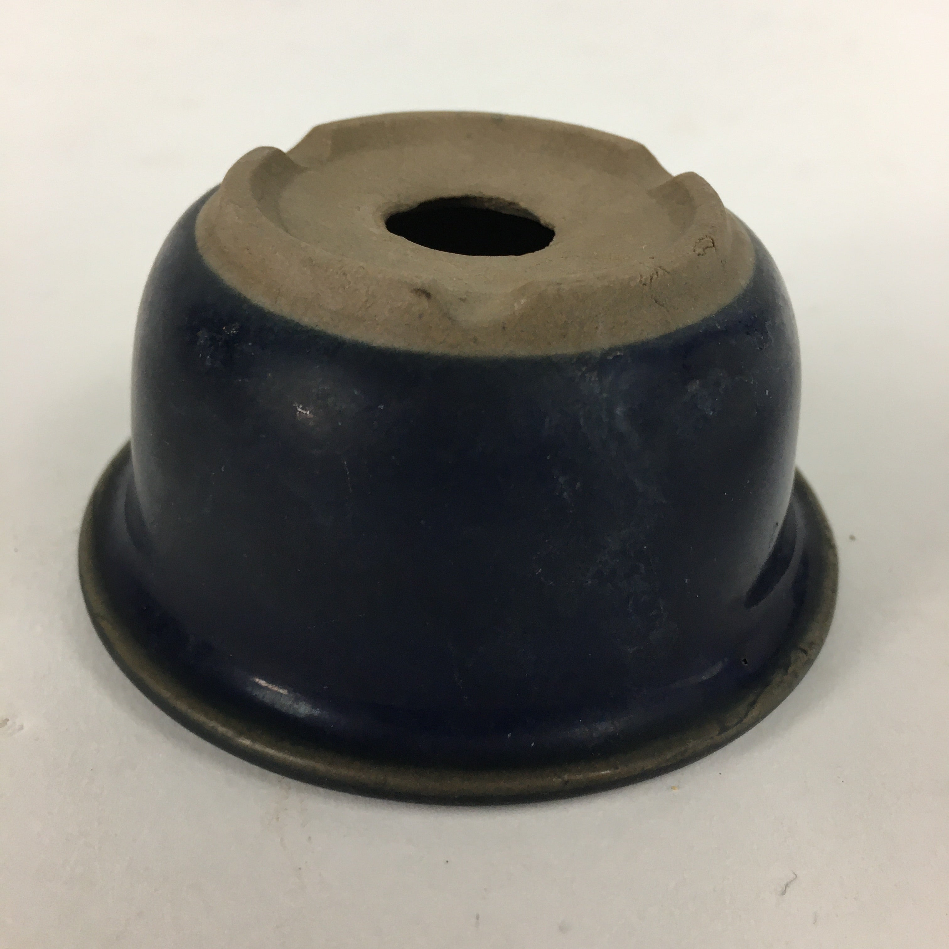 Japanese Ceramic Small Bonsai Pot Vtg Pottery House Plant Flower Pot Blue PP874