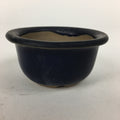 Japanese Ceramic Small Bonsai Pot Vtg Pottery House Plant Flower Pot Blue PP874
