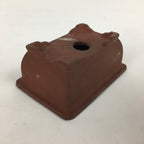 Japanese Ceramic Small Bonsai Pot Vtg Pottery House Plant Flower Pot Brown PP876