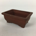 Japanese Ceramic Small Bonsai Pot Vtg Pottery House Plant Flower Pot Brown PP876