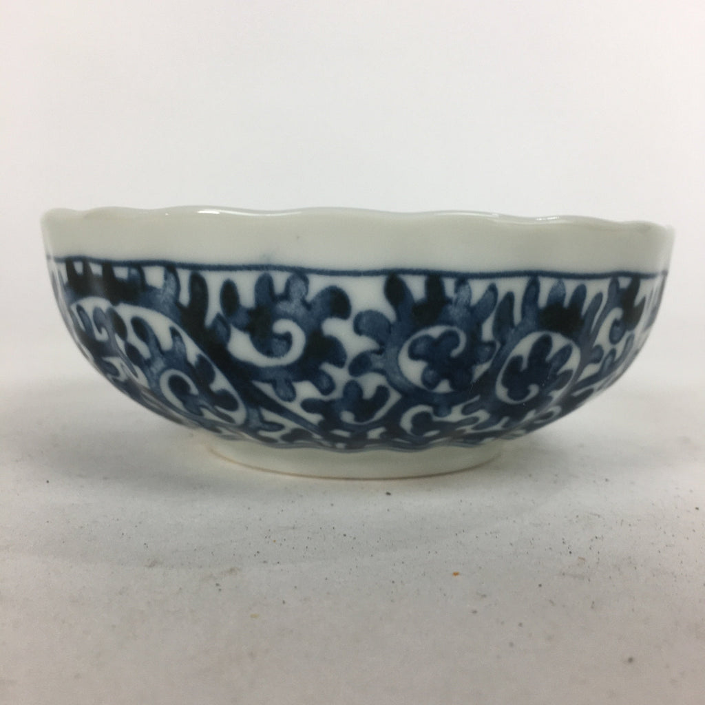 Japanese Ceramic Small Bowl Sometsuke Vtg Pottery Arabesque Design PP639