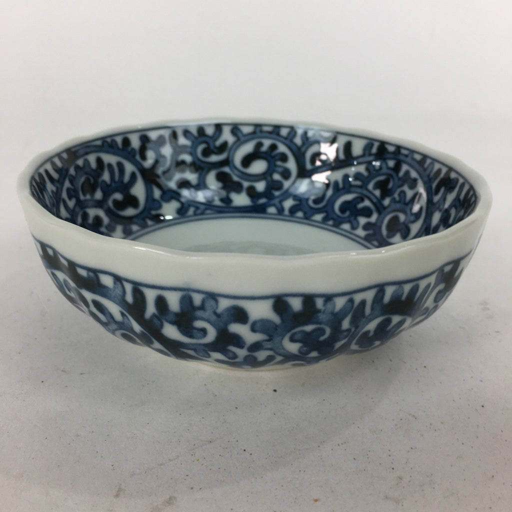 Japanese Ceramic Small Bowl Sometsuke Vtg Pottery Arabesque Design PP639