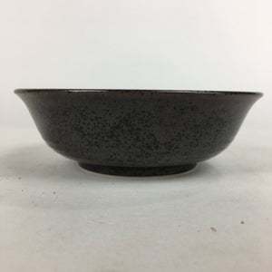 Japanese Ceramic Small Bowl Vtg Brown Pottery White Square Blue Flower PP640
