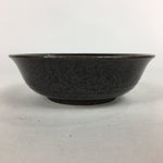 Japanese Ceramic Small Bowl Vtg Brown Pottery White Square Blue Flower PP640