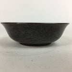 Japanese Ceramic Small Bowl Vtg Brown Pottery White Square Blue Flower PP640