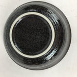 Japanese Ceramic Small Bowl Vtg Brown Pottery White Square Blue Flower PP640