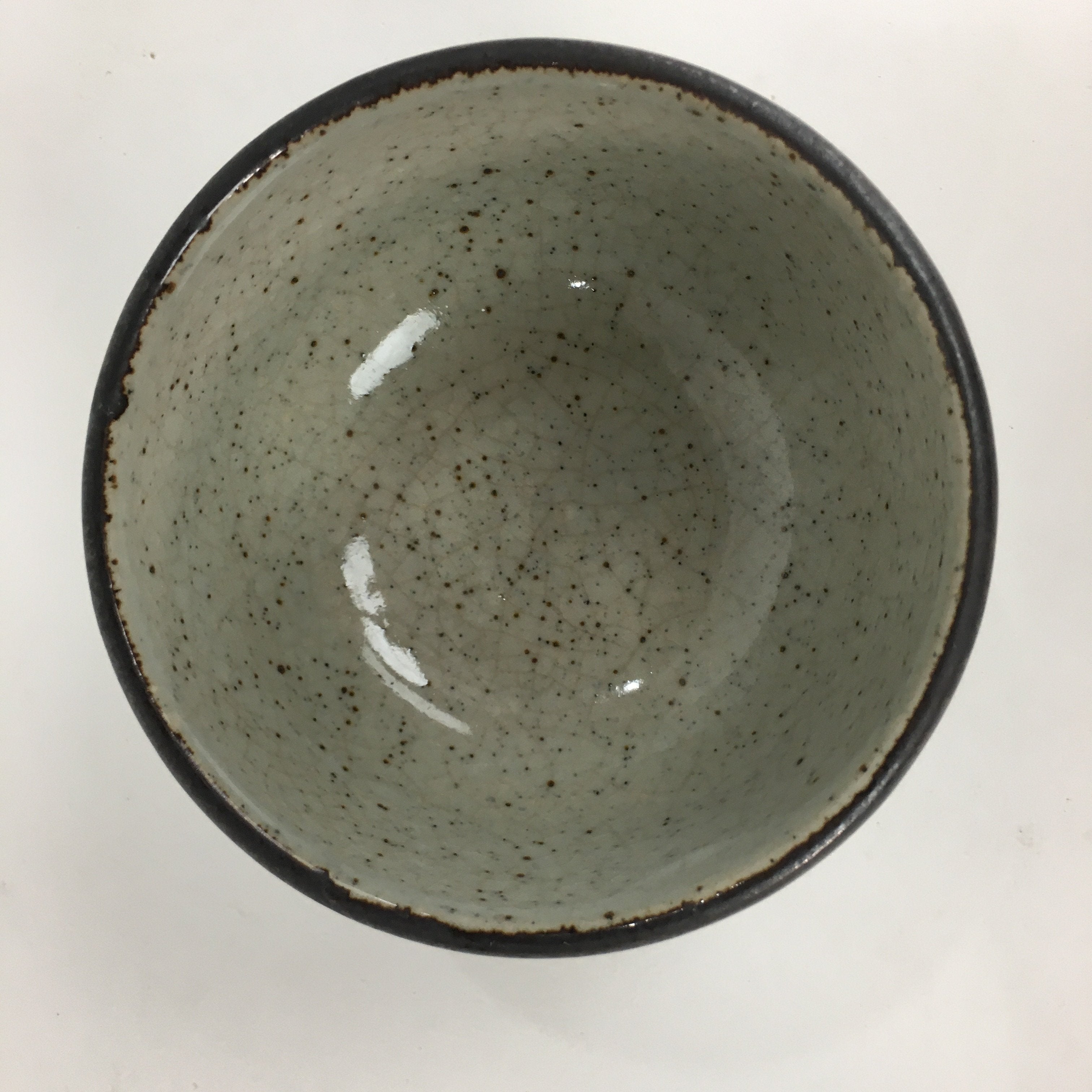 Japanese Ceramic Small Bowl Vtg Pottery Kobachi Gray Red Flower Pattern PP507