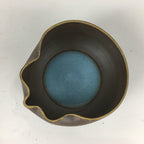 Japanese Ceramic Small Bowl Vtg Pottery Yakimono Brown Blue Kobachi PP797