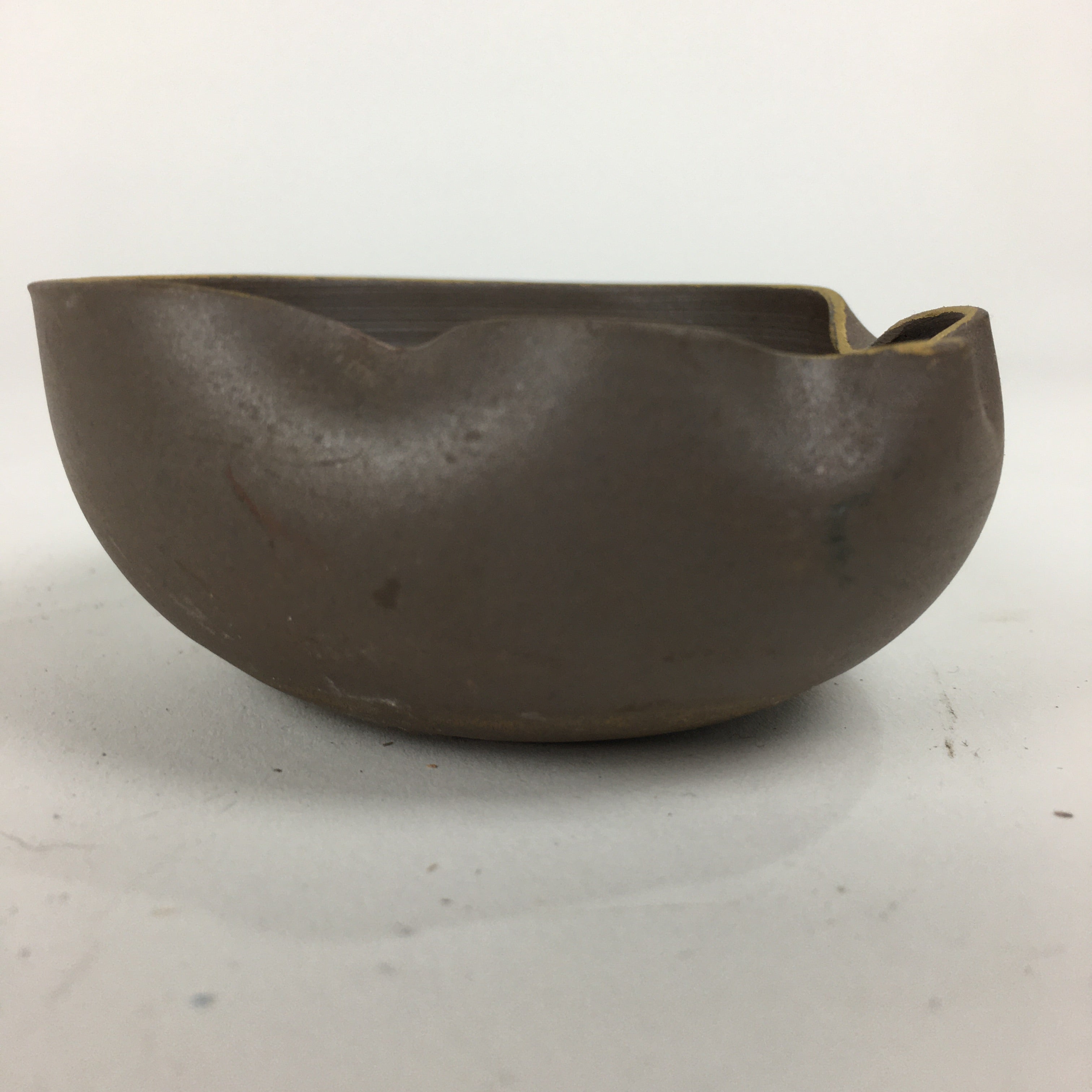Japanese Ceramic Small Bowl Vtg Pottery Yakimono Brown Blue Kobachi PP797