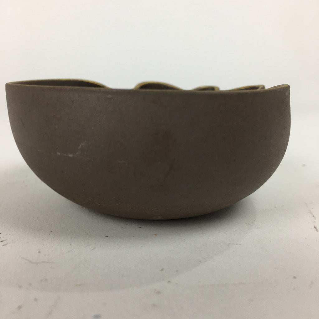 Japanese Ceramic Small Bowl Vtg Pottery Yakimono Brown Blue Kobachi PP797