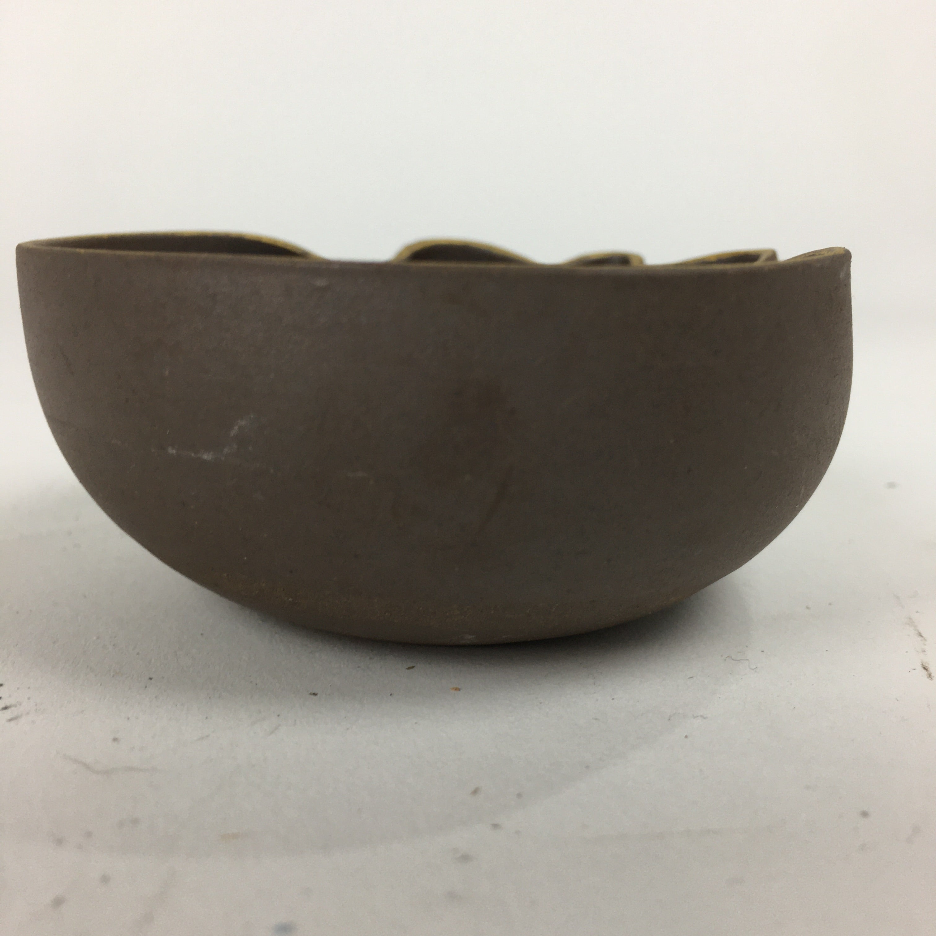 Japanese Ceramic Small Bowl Vtg Pottery Yakimono Brown Blue Kobachi PP797
