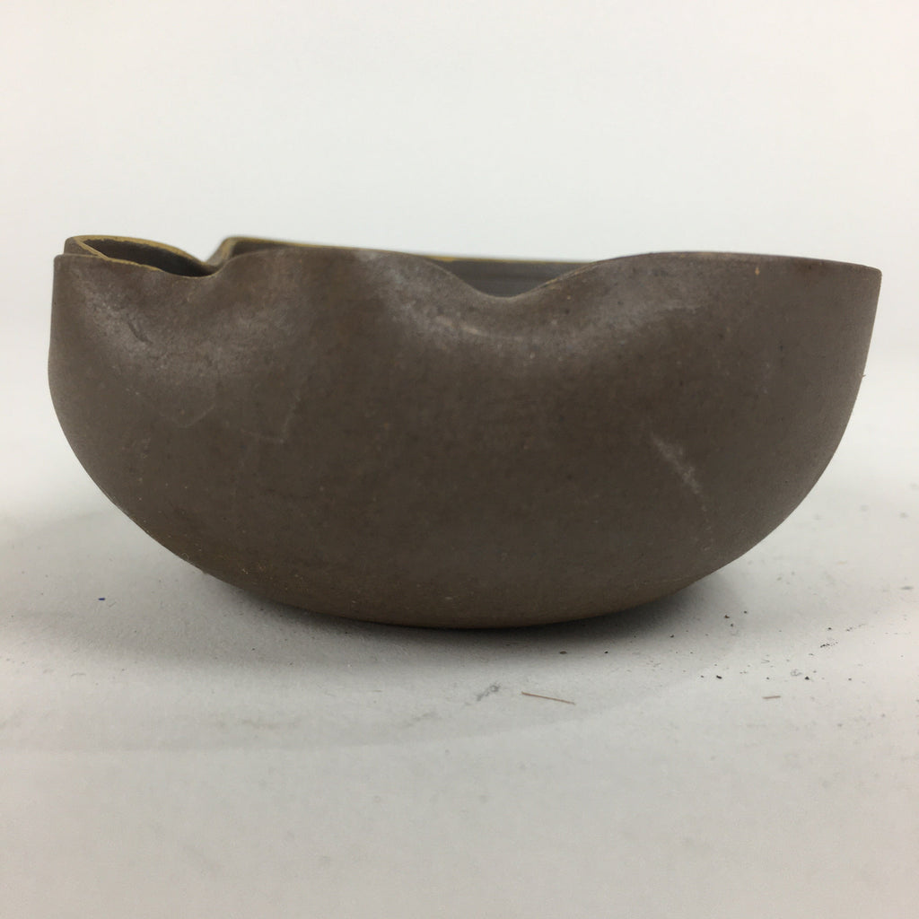 Japanese Ceramic Small Bowl Vtg Pottery Yakimono Brown Blue Kobachi PP798