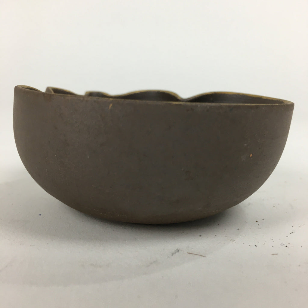 Japanese Ceramic Small Bowl Vtg Pottery Yakimono Brown Blue Kobachi PP798