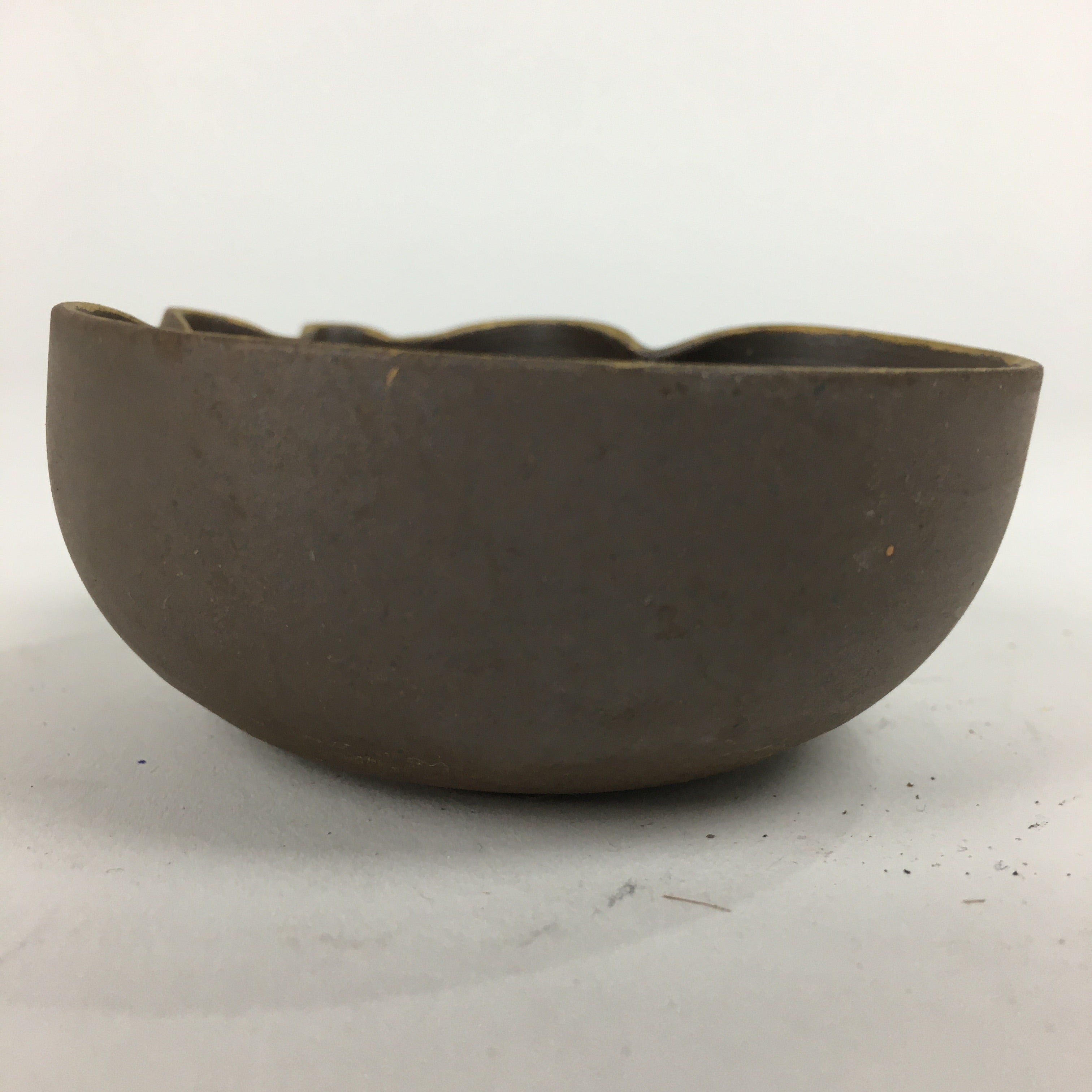 Japanese Ceramic Small Bowl Vtg Pottery Yakimono Brown Blue Kobachi PP798