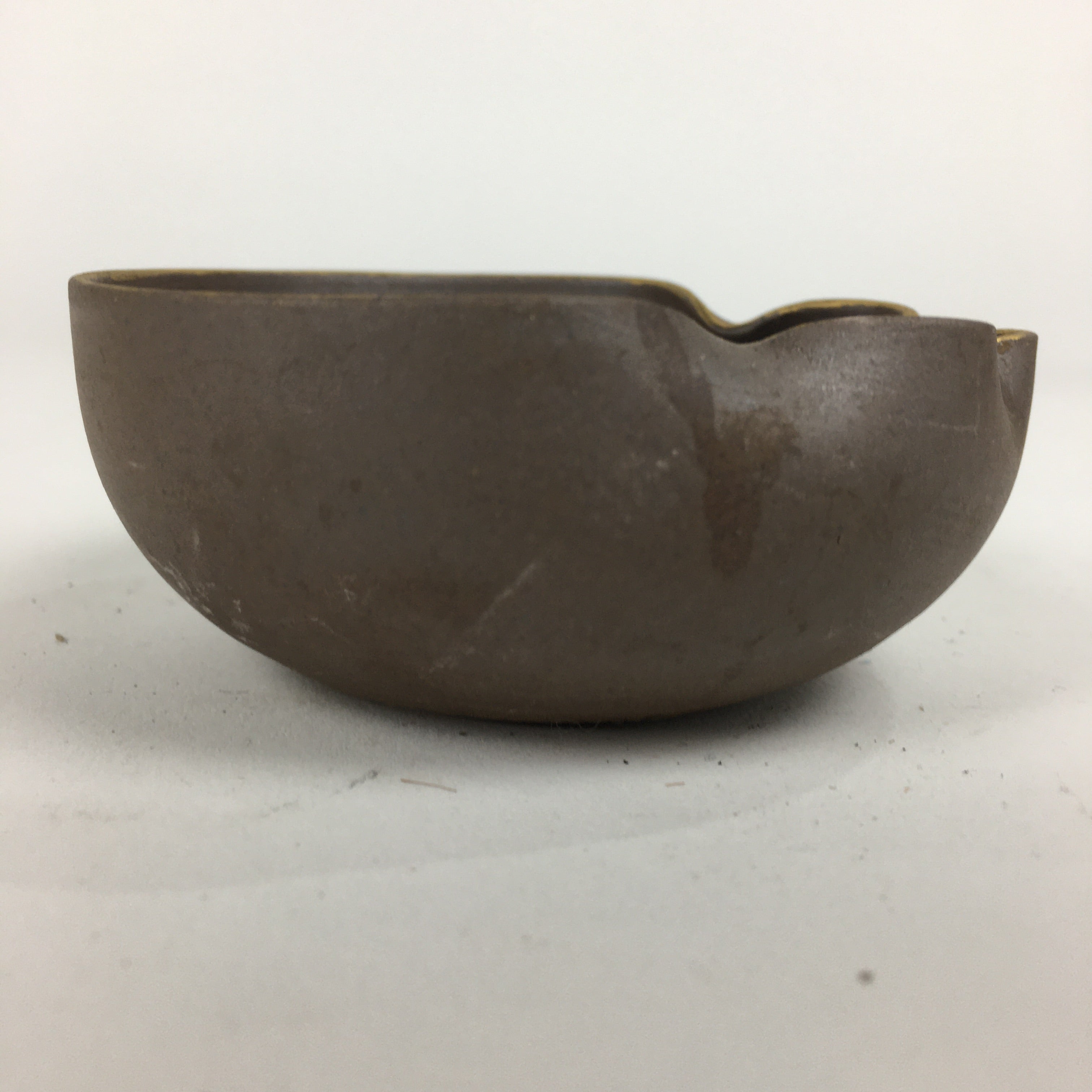 Japanese Ceramic Small Bowl Vtg Pottery Yakimono Brown Blue Kobachi PP798