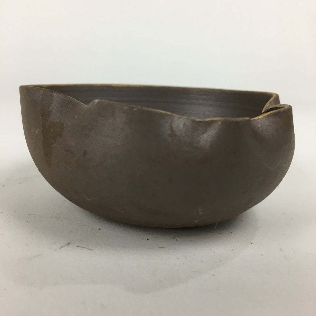 Japanese Ceramic Small Bowl Vtg Pottery Yakimono Brown Blue Kobachi PP798