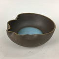 Japanese Ceramic Small Bowl Vtg Pottery Yakimono Brown Blue Kobachi PP798
