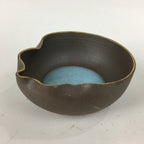 Japanese Ceramic Small Bowl Vtg Pottery Yakimono Brown Blue Kobachi PP798