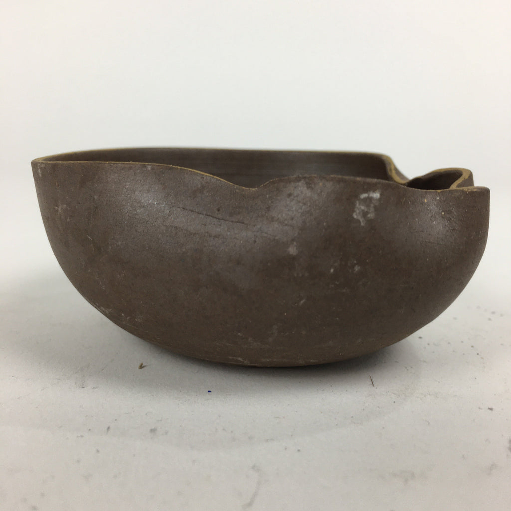 Japanese Ceramic Small Bowl Vtg Pottery Yakimono Brown Blue Kobachi PP799