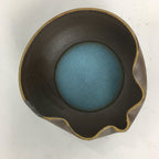 Japanese Ceramic Small Bowl Vtg Pottery Yakimono Brown Blue Kobachi PP800