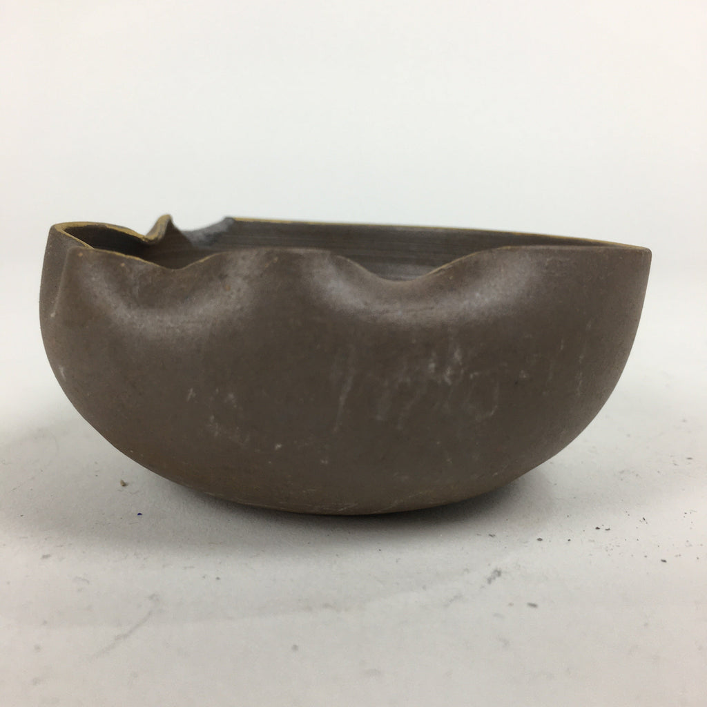 Japanese Ceramic Small Bowl Vtg Pottery Yakimono Brown Blue Kobachi PP800