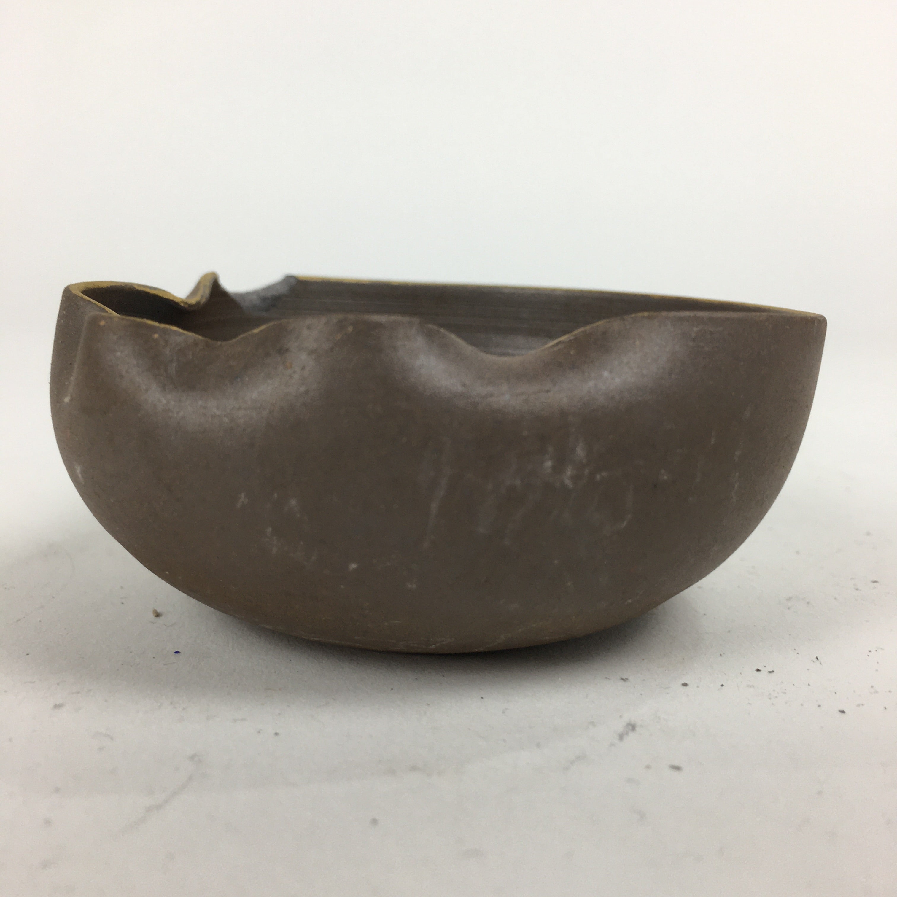 Japanese Ceramic Small Bowl Vtg Pottery Yakimono Brown Blue Kobachi PP800
