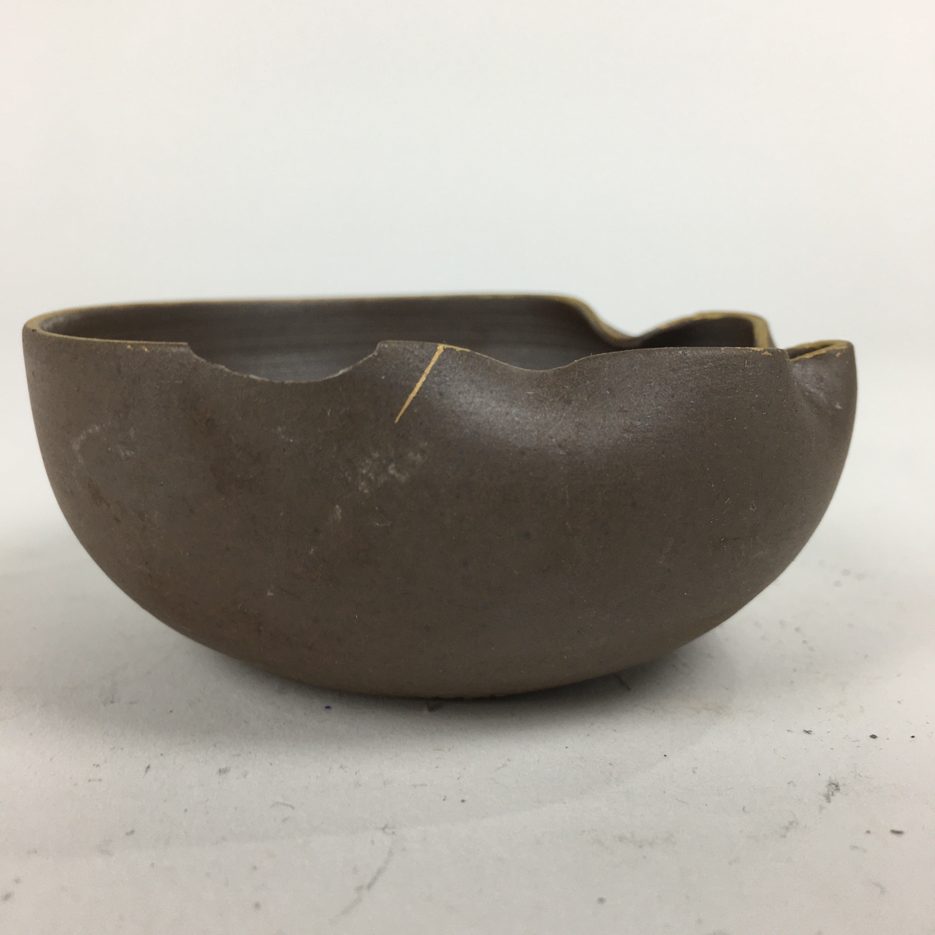 Japanese Ceramic Small Bowl Vtg Pottery Yakimono Brown Blue Kobachi PP800