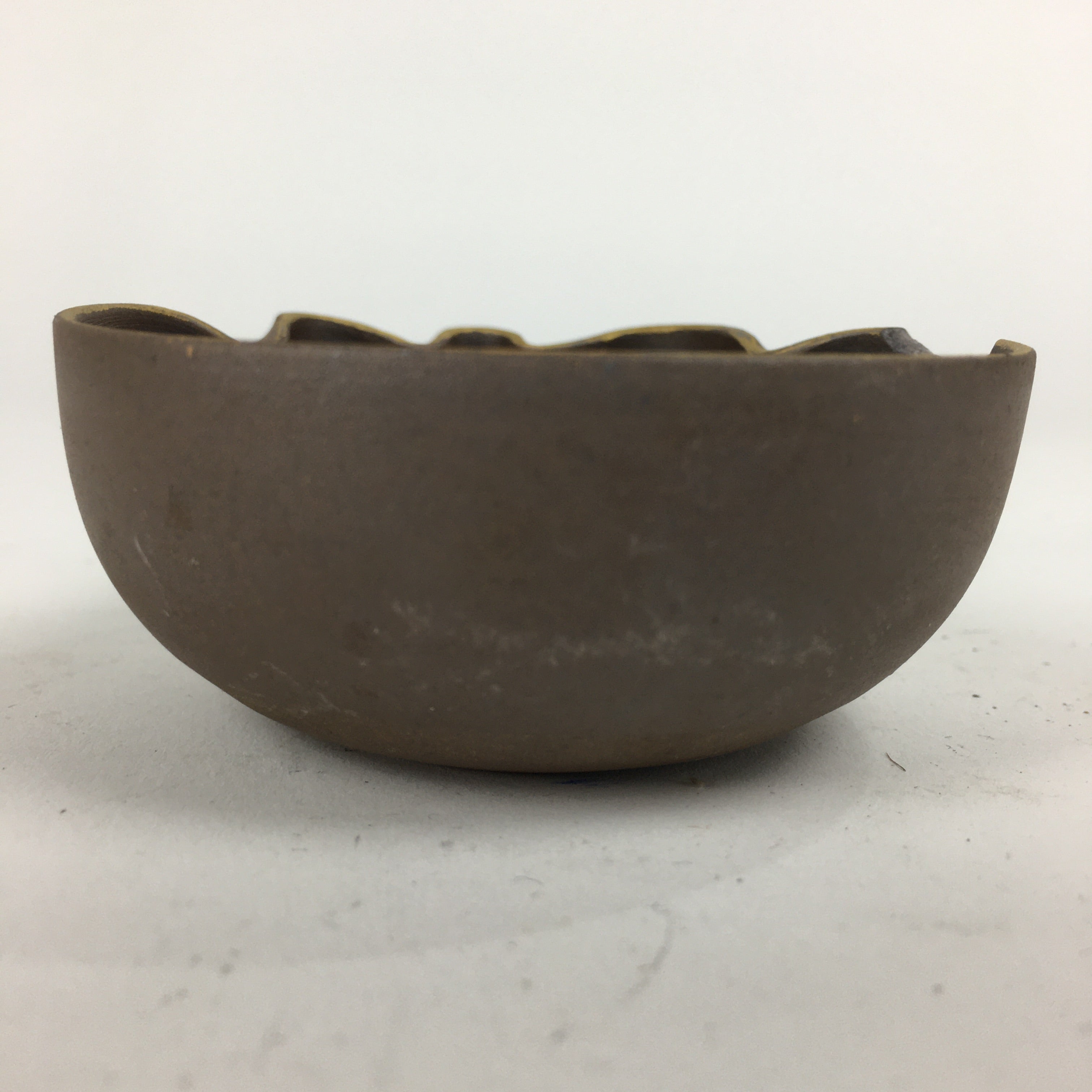 Japanese Ceramic Small Bowl Vtg Pottery Yakimono Brown Blue Kobachi PP800