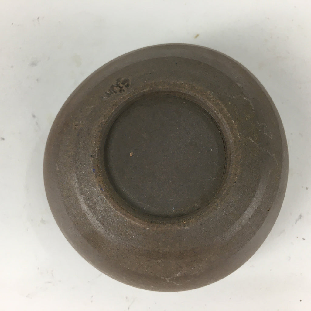 Japanese Ceramic Small Bowl Vtg Pottery Yakimono Brown Blue Kobachi PP800