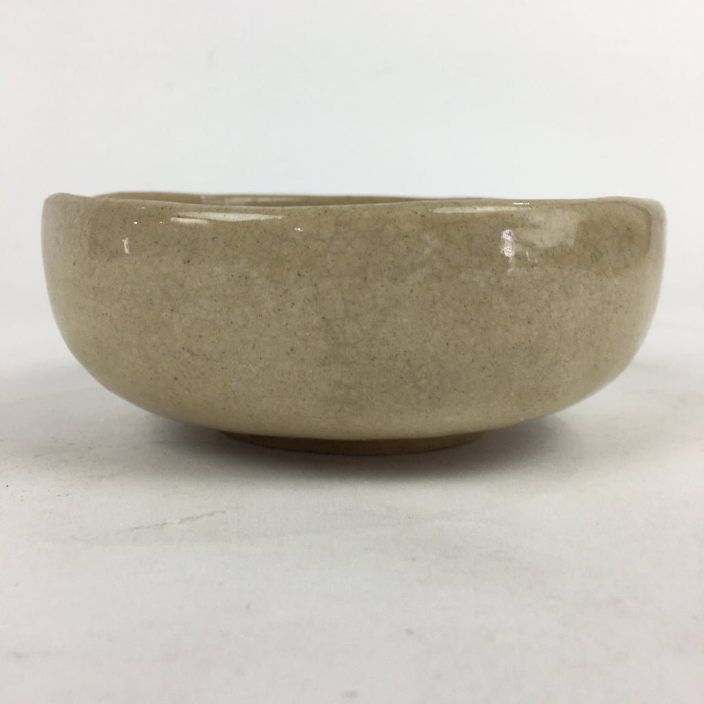 Japanese Ceramic Small Bowl Vtg Pottery Yakimono Kobachi Beige PP909