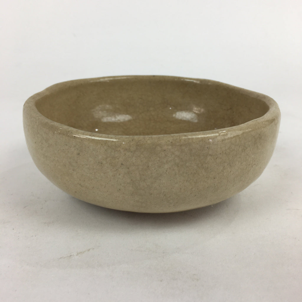 Japanese Ceramic Small Bowl Vtg Pottery Yakimono Kobachi Beige PP909