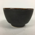 Japanese Ceramic Small Cup Vtg Pottery Yunomi Guinomi Sencha Sake Black TC273