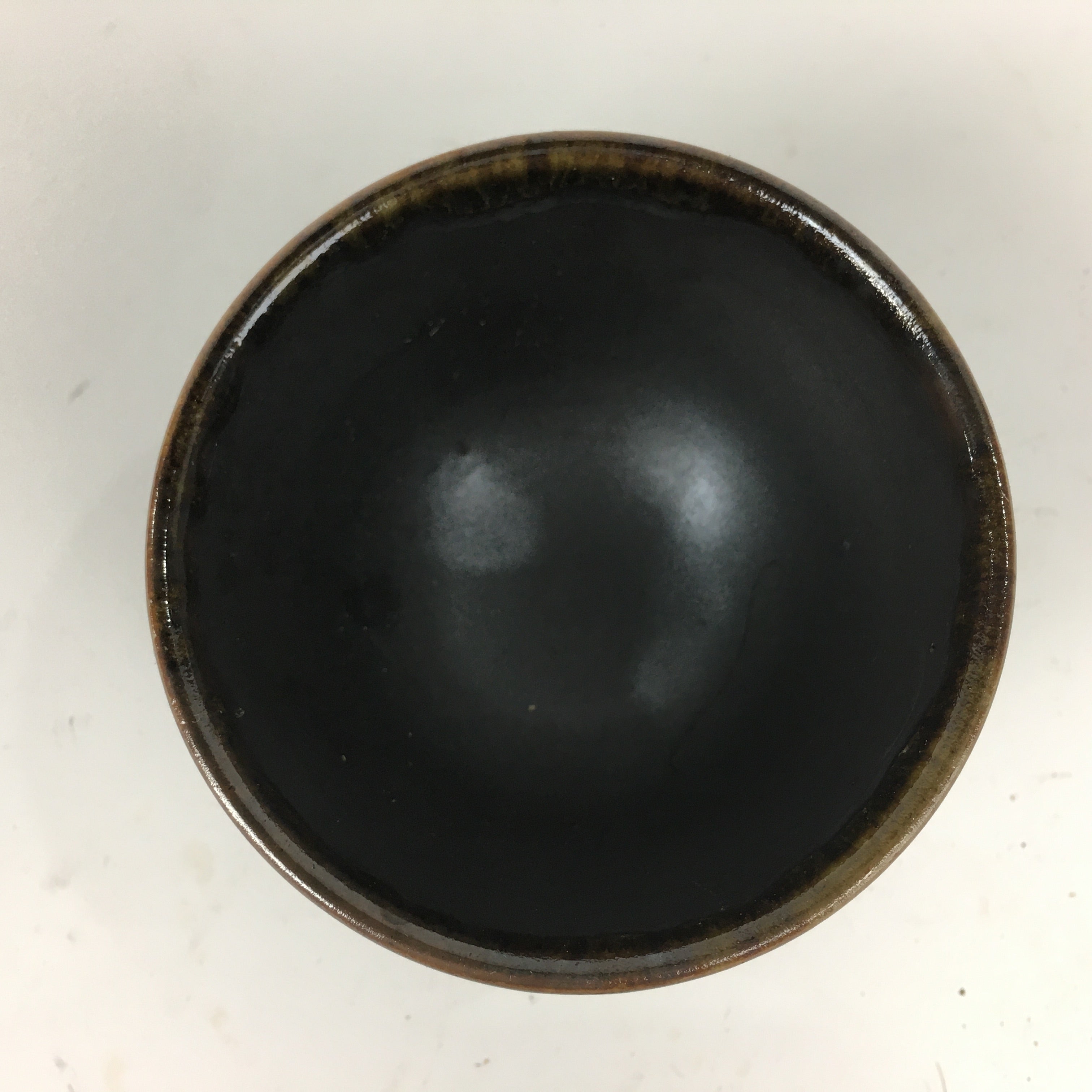 Japanese Ceramic Small Cup Vtg Pottery Yunomi Guinomi Sencha Sake Black TC273
