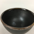 Japanese Ceramic Small Cup Vtg Pottery Yunomi Guinomi Sencha Sake Black TC273