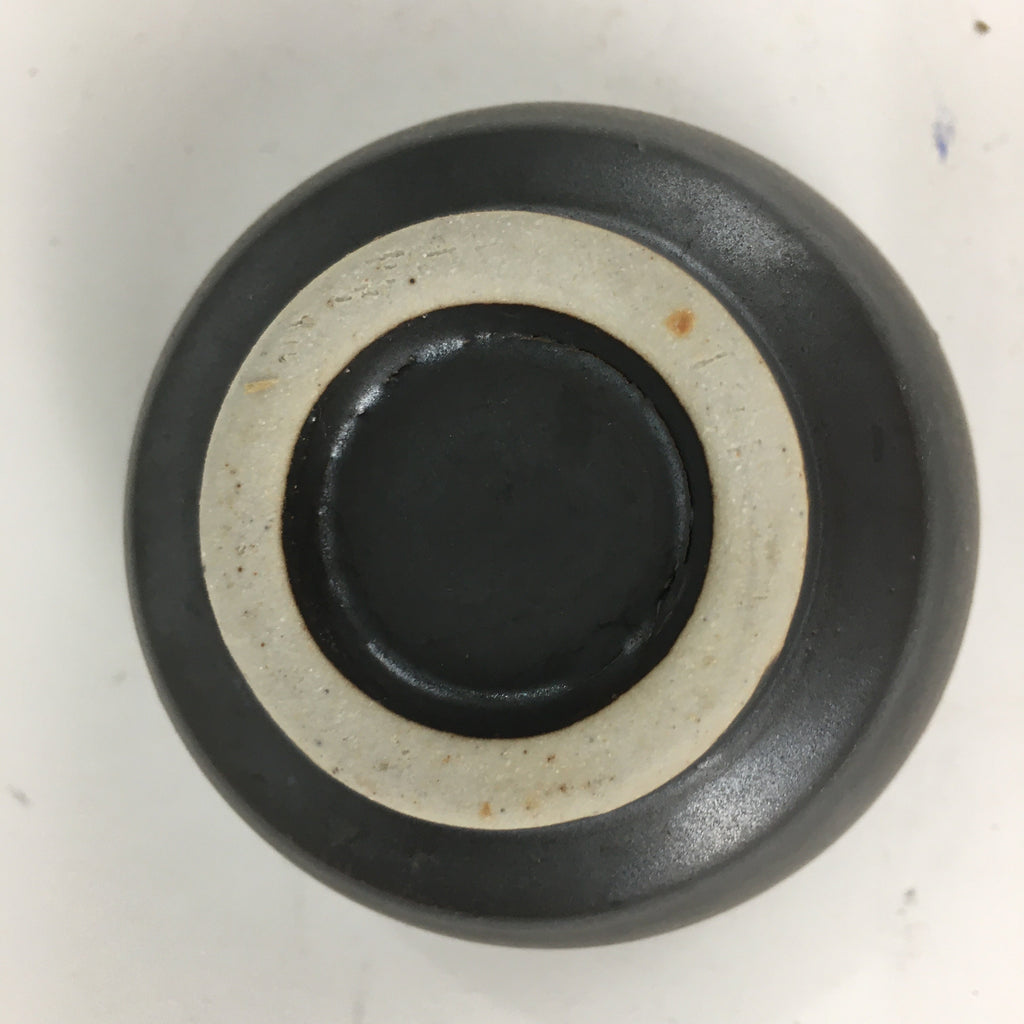 Japanese Ceramic Small Cup Vtg Pottery Yunomi Guinomi Sencha Sake Black TC273