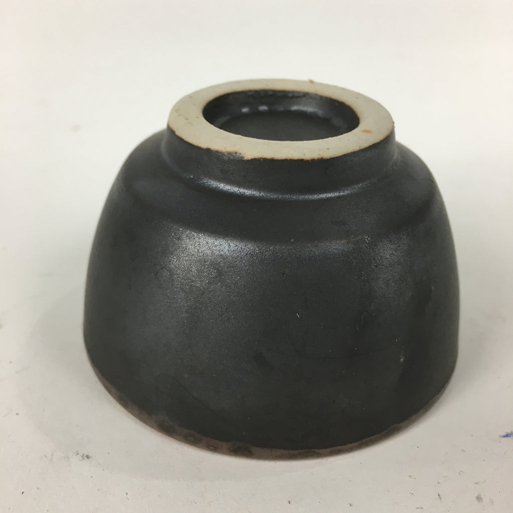 Japanese Ceramic Small Cup Vtg Pottery Yunomi Guinomi Sencha Sake Black TC273