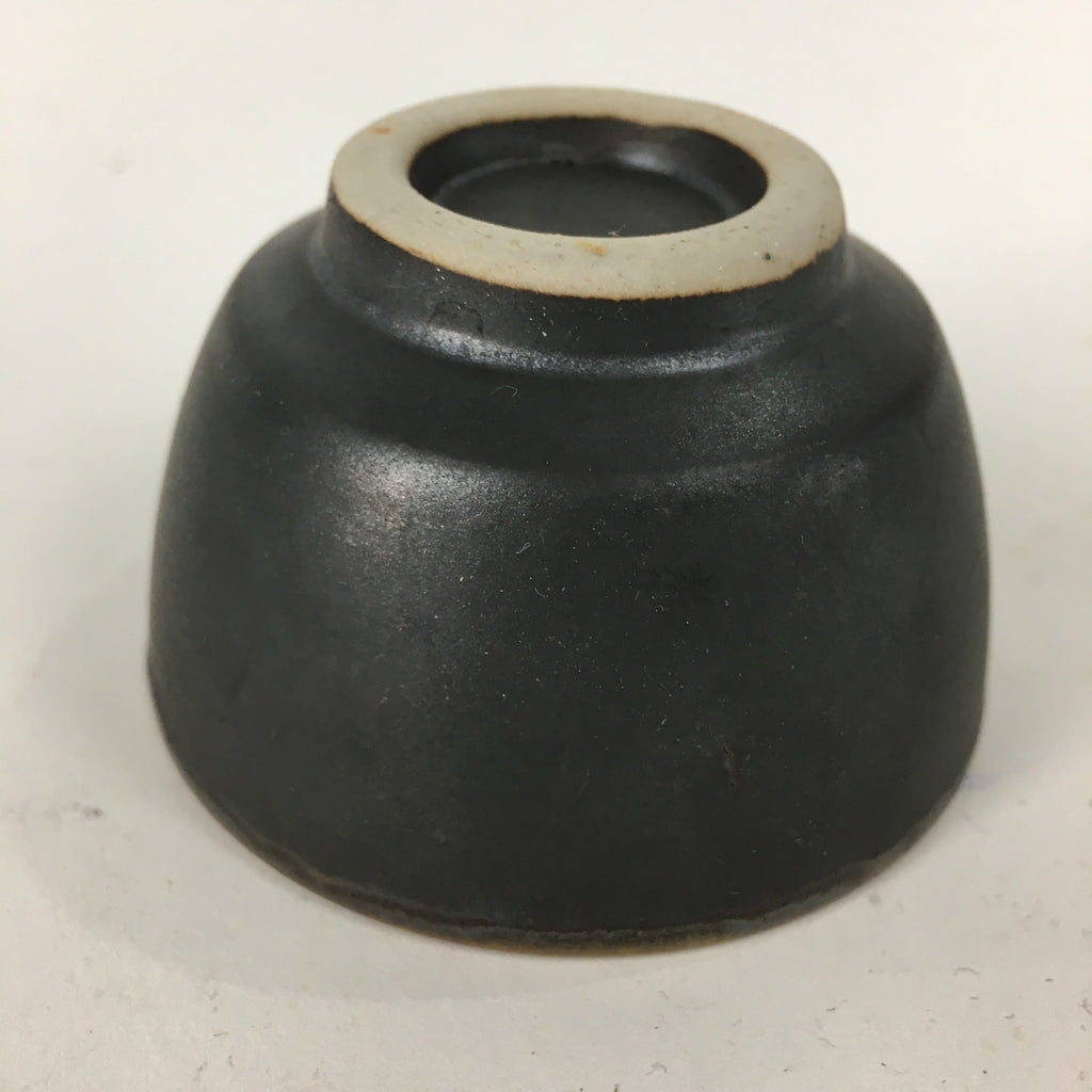 Japanese Ceramic Small Cup Vtg Pottery Yunomi Guinomi Sencha Sake Black TC273