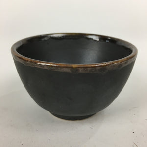 Japanese Ceramic Small Cup Vtg Pottery Yunomi Guinomi Sencha Sake Black TC273