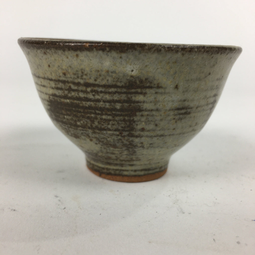 Japanese Ceramic Small Cup Vtg Pottery Yunomi Guinomi Sencha Sake Brown TC276