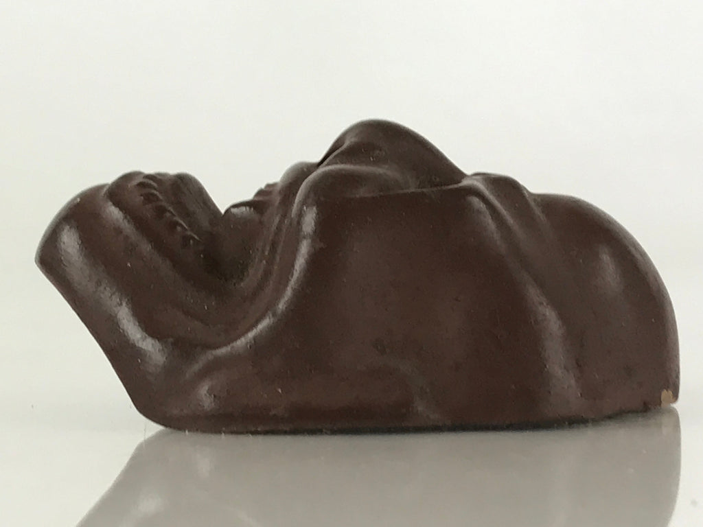 Japanese Ceramic Small Face Mask Vtg Pottery Yakimono Demon Face KF581