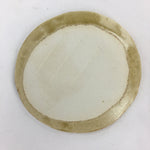 Japanese Ceramic Small Plate Kiseto ware Kozara Vtg Round Pottery Yellow PP582
