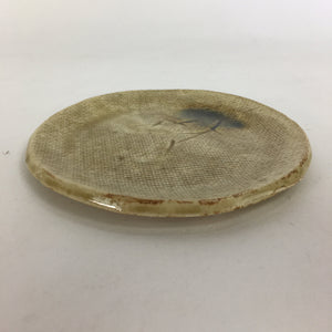 Japanese Ceramic Small Plate Kiseto ware Kozara Vtg Round Pottery Yellow PP583