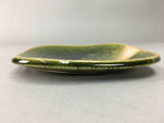 Japanese Ceramic Small Plate Kozara Oribe ware Vtg Square Pottery PP38