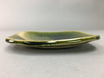 Japanese Ceramic Small Plate Kozara Oribe ware Vtg Square Pottery PP38