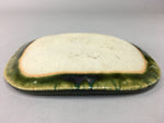 Japanese Ceramic Small Plate Kozara Oribe ware Vtg Square Pottery PP38