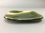 Japanese Ceramic Small Plate Kozara Oribe ware Vtg Square Pottery PP39