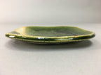 Japanese Ceramic Small Plate Kozara Oribe ware Vtg Square Pottery PP39