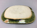 Japanese Ceramic Small Plate Kozara Oribe ware Vtg Square Pottery PP39